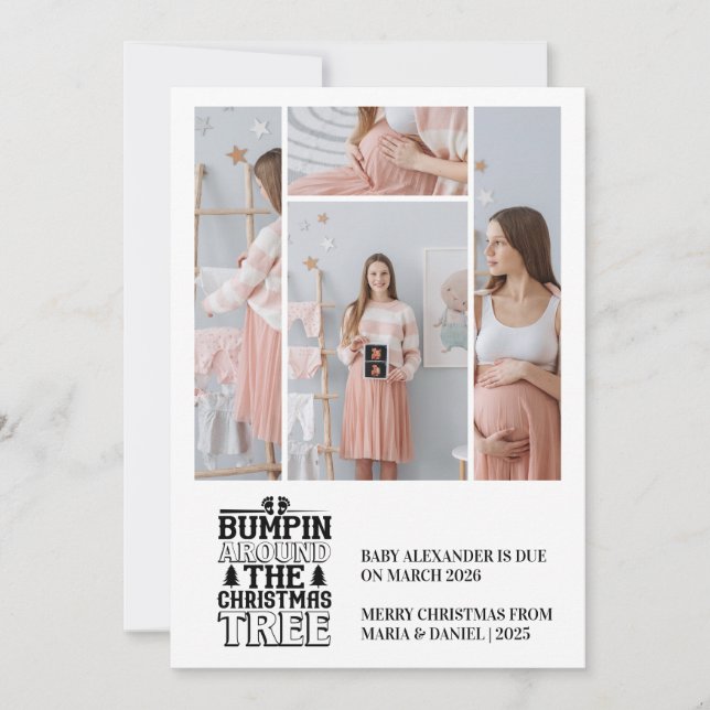 4 Foto: Anúncio de gravidez na árvore de Natal (Frente)