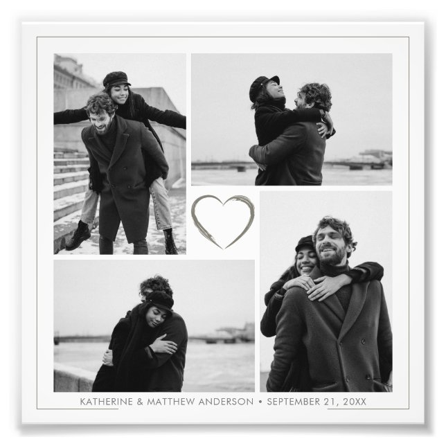 4 Foto de Aniversário de Colagem de Fotos Alargame (Frente)