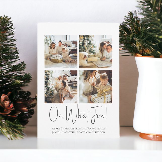 4 Foto oh Que modelo de Natal Divertido (4 Photo oh What Fun Christmas template cards from Ricaso)