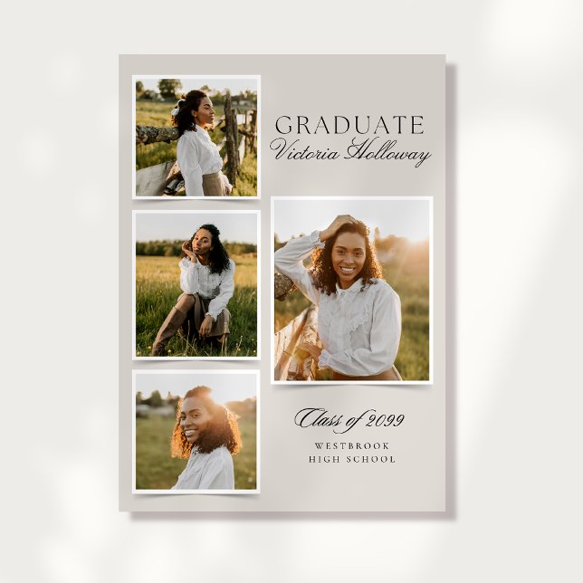 4 Fotos Convite de Formatura Marfim Moderno (Criador carregado)