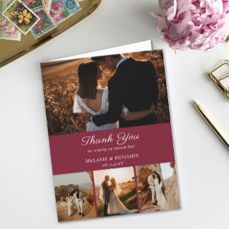 4 Fotos Rosa cor-de-rosa Cartões de agradecimentos