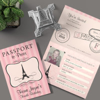4.o Aniversário Convite de Passaporte de Paris
