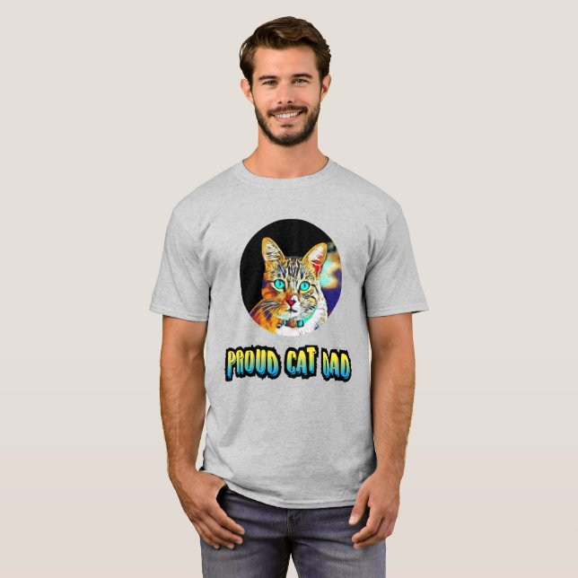 4.O melhor pai de gato significa camisetas, camisa (Frente Completa)