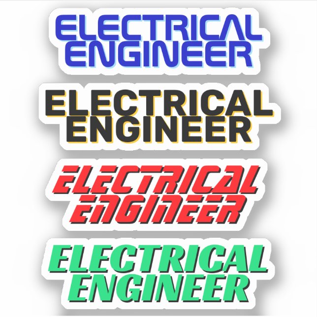 4 Peças - Adesivos de Engenheiro Elétrico (Resiste (Frente)