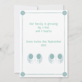 4 pés, 2 corações, anúncio de gravidez dupla