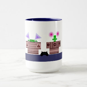 4 Potes e uma caneca de gato