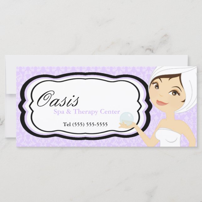 4"x9" Certificado de Presente Damasco roxo Massage (Frente)