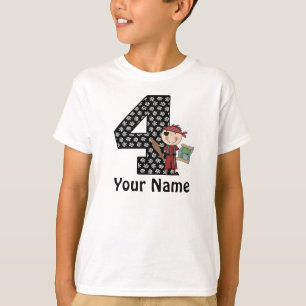 4o Camisa personalizada pirata dos meninos do