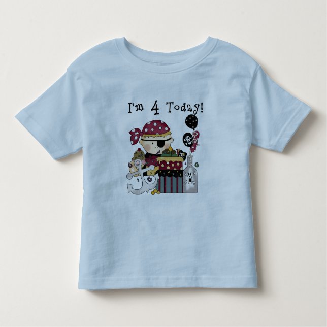 4o Camiseta e presentes do pirata do aniversário (Frente)