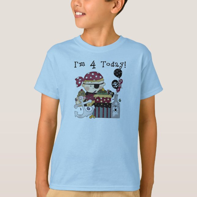 4o Camiseta e presentes do pirata do aniversário (Frente)