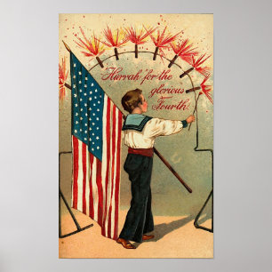 4o De julho - poster da arte do vintage