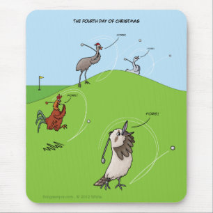 4o Dia do Natal (quatro pássaros) Mousepad