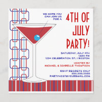4o do convite do cocktail de julho Martini