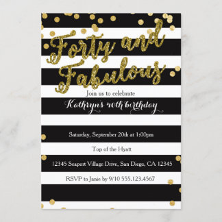 4o e Convite de Aniversário Fabuloso para Adultos