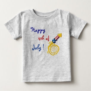 4o feliz da camisa do bebê de julho