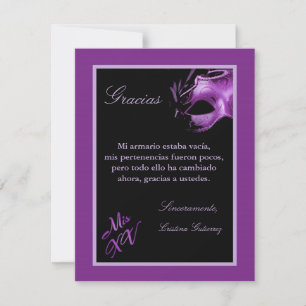 4x5 Cartões de agradecimentos FLAT Mis XV Purple M