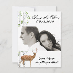 4x5 Salve o cartão de data Deer Doe Woodland Buck 