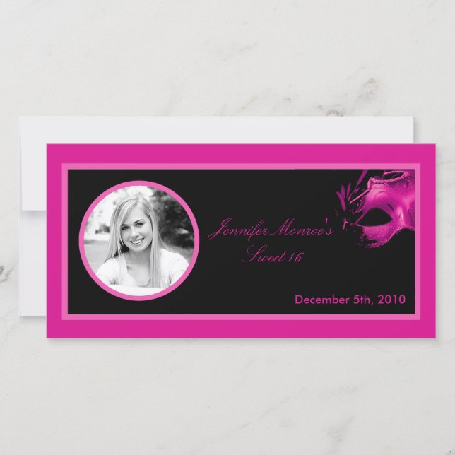 4x8 Anúncio de Festa Negra Rosa Quente 16 (Frente)