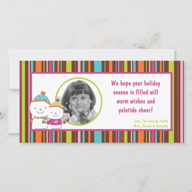 4x8 Cartão de Natal de FOTO para Neve Moderno (Frente)