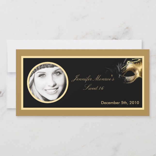 4x8 Mis XV Anúncio Dourado de Partido Negro (Frente)