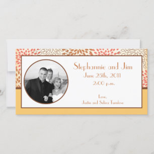 4x8 Noivado Foto com Anúncio Rosa/Flora Marrom