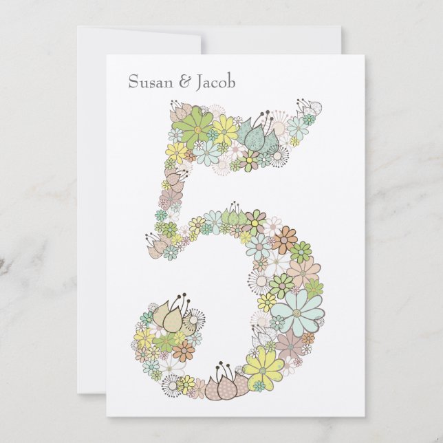 5º Aniversário de Bodas de Madeira Convite Persona (Frente)