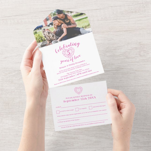 5º aniversário de casamento com Turmalina Rosa RSV (Aba destacável)