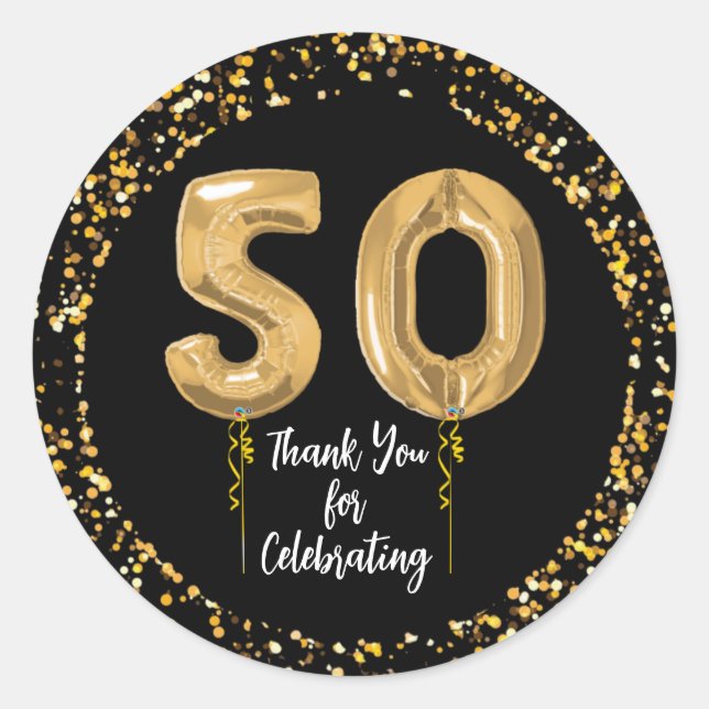 50ª Festa de aniversário Favor de Adesivos (Frente)