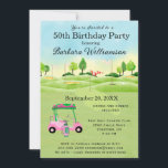 50ª Festa de aniversário Lady Golfer Theme Convite<br><div class="desc">Este festivo e colorido Convite de aniversário 50º tem um tema Golfe e é perfeito para Lady Golfer. Ele apresenta um carrinho de golfe com Golf Clubs em um Curso de Golfe, muito para personalizar para se adequar ao seu próprio evento. Nós temos todos os ingredientes para fazer dele uma...</div>