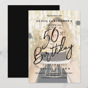 50ª Foto, Convite de Aniversário, Elegante e Moder