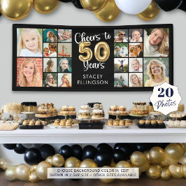 50º Aniversário 20 Foto Colagem Cheers to 50 Anos