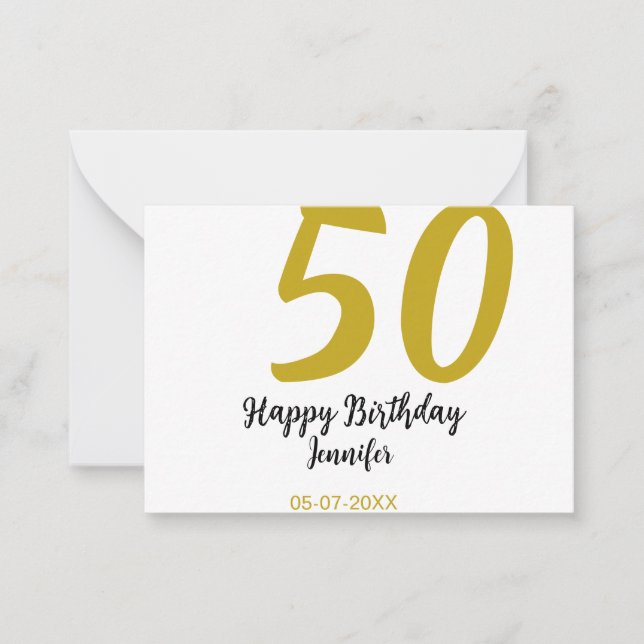 50º aniversário adicionar nome data ano modelo neg (Frente)