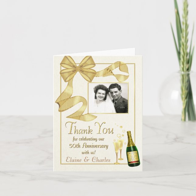 50º aniversário - Cartões de agradecimento - Arco  (Frente)