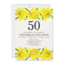 50º Aniversário Convite de festas de Daffodil de A