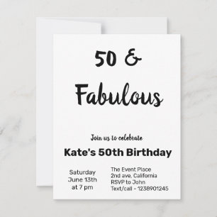 50º ANIVERSÁRIO CONVITE DE FESTAS SIMPLES