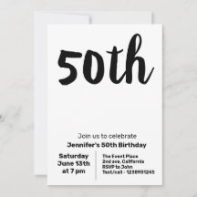 50º ANIVERSÁRIO CONVITE DE FESTAS SIMPLES