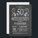 50º Aniversário Convite para apresentação de propo<br><div class="desc">50.º Aniversário Convite Chalkboard Fundo Floral. 13 15 16º 18º 20 21rua 30 40º 50º 60º 80 de 70 100º,  qualquer idade. Aniversário Adulto. Mulher ou Festa de aniversário masculina. Para mais personalização,  clique no botão "Personalizar" e use nossa ferramenta de design para modificar este modelo.</div>
