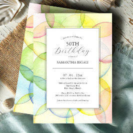 50º Aniversário Convites multicolores