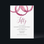 50º Aniversário Convites para Adultos Festa de Vin<br><div class="desc">Estes convites de aniversário modernos apresentam círculos de vinho burgundy. A palavra "cinquenta" é definida em tipografia elegante. Use os campos de modelo para adicionar seus detalhes simples de 50ª parte. Perfeito para uma festa de aniversário adulta com capuz ou com tema de perfeição.</div>
