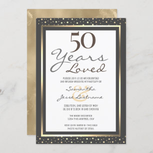 50º aniversário de casamento Convite Dourado Elega