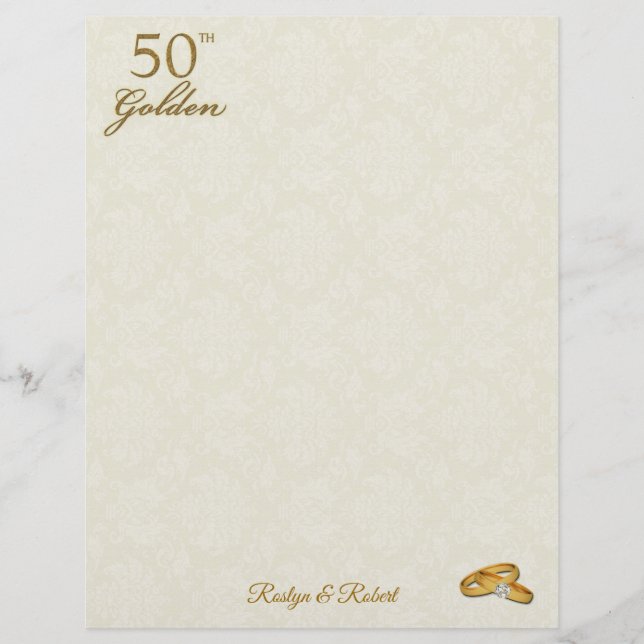 50º aniversário de casamento do Ouro personalizado (Frente)