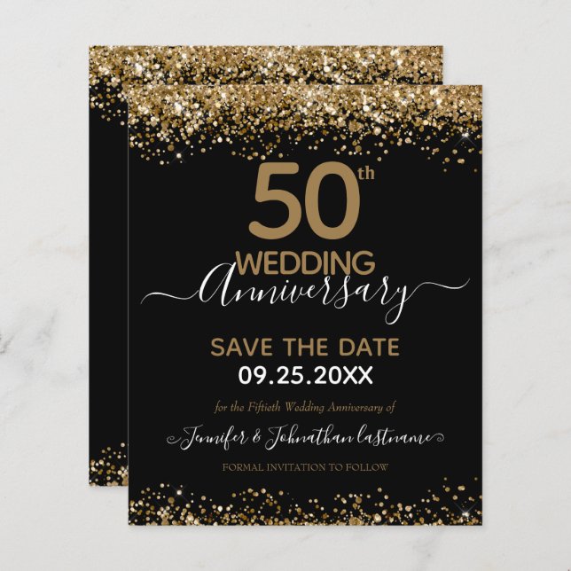 50º Aniversário de Casamento Salve o Orçamento de  (Frente/Verso)