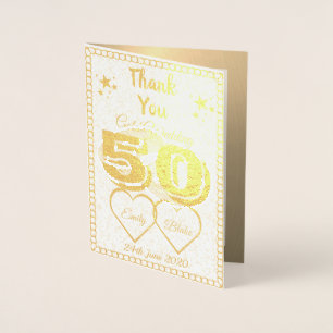 50º Aniversário do Casamento Obrigado Cartões