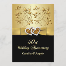 50º aniversário do Convite de casamento 2