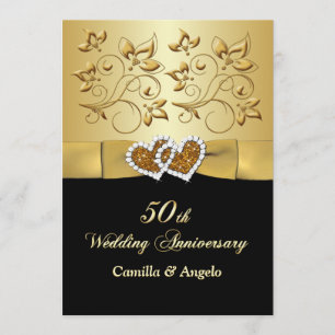 50º aniversário do Convite de casamento 2