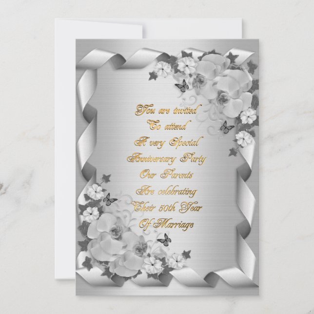 50º aniversário do convite dos pais (Frente)