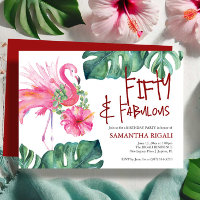 50º Aniversário do Convite Tropical Flamingo