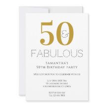 50º aniversário do moderno Convite de festas Doura