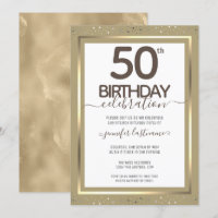 50º Aniversário Dourado Convite Formal