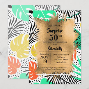 50º Aniversário, Dourados e modernos convites tr